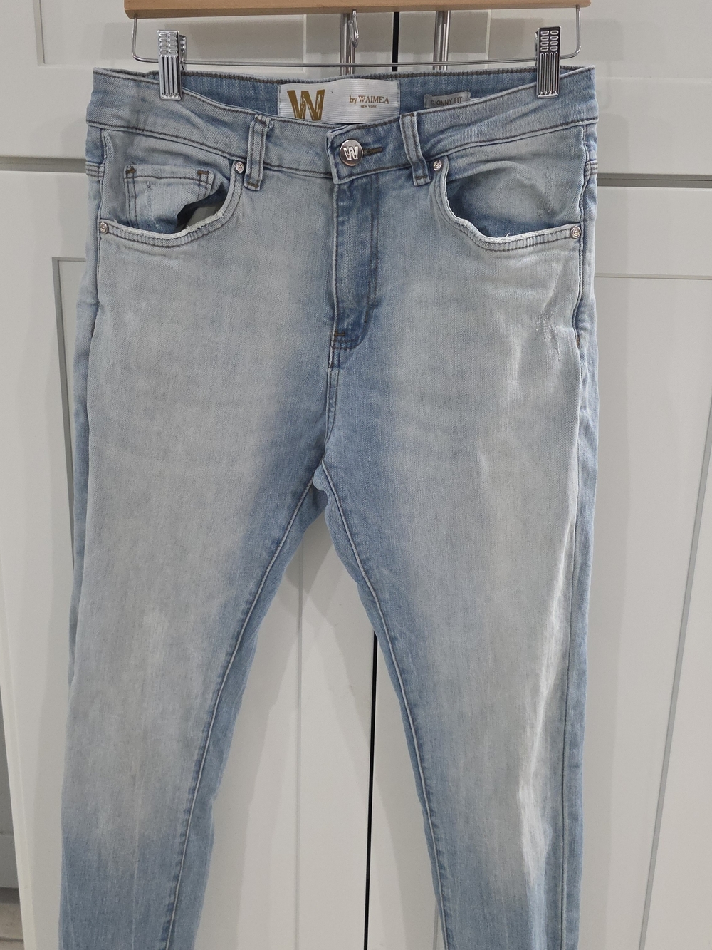 W By Waimea New York  Light Wash Skinny Jeans - Pale Blue